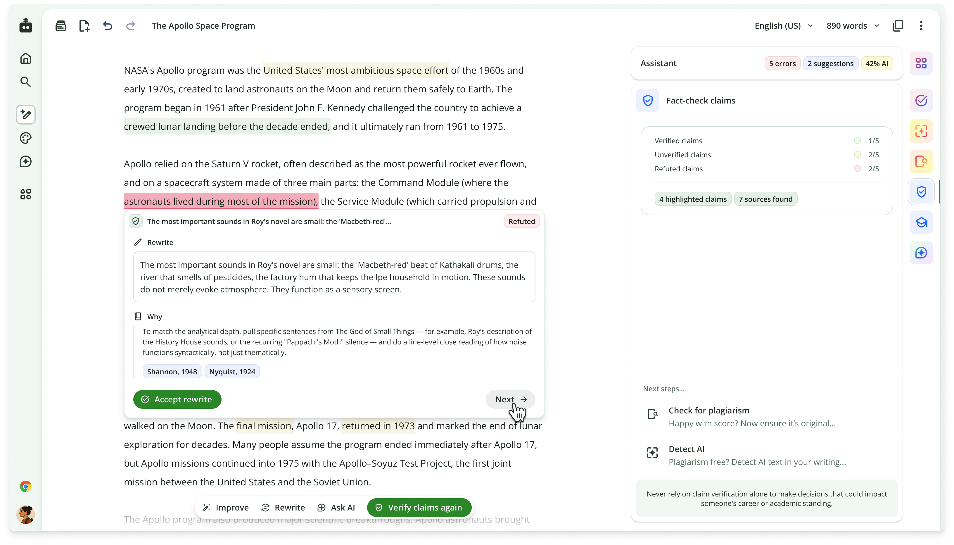 The final (static) design of the integrated fact-checker skill